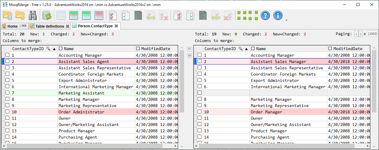 MssqlMerge Free - Compare and synchronize data