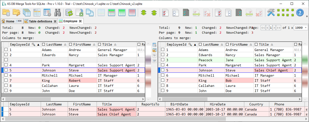 KS DB Merge Tools for SQLite - Compare and synchronize data